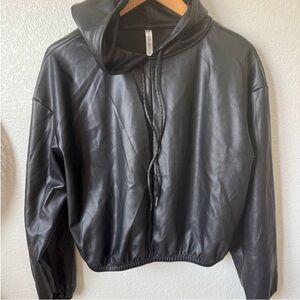 Fabletics Faux leather hoodie xs